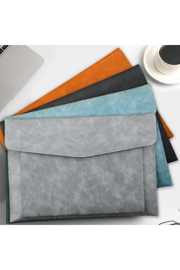 Magnetic Lock A4 Leather File Folder Bag | Artificial Leather Document Organizer | Large Capacity Waterproof Briefcase | Horizontal Opening | 13x9 in | 1 Pack