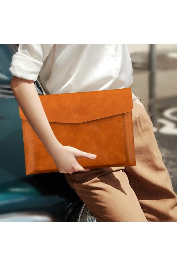 Magnetic Lock Leather File Bag A4 Paper File Bag Folder Bag Data Business Easy Briefcase Bag school supplies for kids