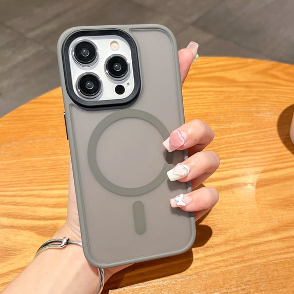 Magnetic MagSafe Case for iPhone 12/12 Pro, Support Wireless Charging, Military Grade Shockproof Protection Anti-Fingerprints Translucent Slim Phone Case for iPhone 12/12 Pro, Gray
