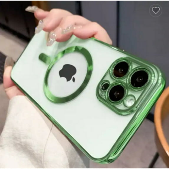 Magnetic MagSafe Compatible iPhone 13 Pro Case (Light Green) Flexible TPU Colored Bumper Clear Back Shock Proof and Scratch Resistant Protection Cover