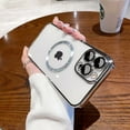 thumbnail image 1 of Magnetic MagSafe Compatible iPhone 14 Case (Silver) Flexible TPU Colored Bumper Clear Back Shock Proof and Scratch Resistant Protection Cover, 1 of 5