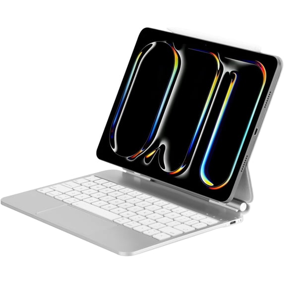 Magnetic Magic Keyboard Case for iPad Pro 11", iPad Air 11"(M4/M3/M2) / Air 10.9", Trackpad, Backlit,Silver