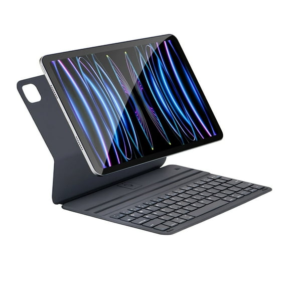 Magnetic Magic Keyboard Case for iPad Pro 11-inch (1st, 2nd, 3rd, 4th Gen) & iPad Air 6th 11 Inch (M2, 2024) & Air 10.9 inch (4th, 5th Gen), Ultra Slim, Bluetooth, Smart Folio PU Leather Cover (Gray)