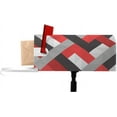 thumbnail image 1 of Magnetic Mailbox Covers Geometric Pattern 100% Polyester Oxford Cloth Anti-UV and Reusable Mailbox Wrap Standard 21×18 Inch Red Black White Grey Crisscross Stripe,Postbox Letterbox Cover, 1 of 6