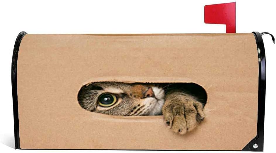 Mailbox Covers Mailbox Stickers MailWraps Post Cover Cat Looks Out The Slit Box Large