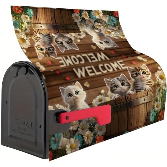 Magnetic Mailbox Covers Polyester Oxford Cloth Anti-UV and Reusable Letterbox Cover 21×18 Inch,Home Sweet Home