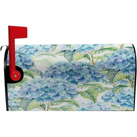 Magnetic Mailbox Covers Polyester Oxford Cloth Anti-UV and Reusable Letterbox Cover 21×18 Inch,Watercolor Hydrangea