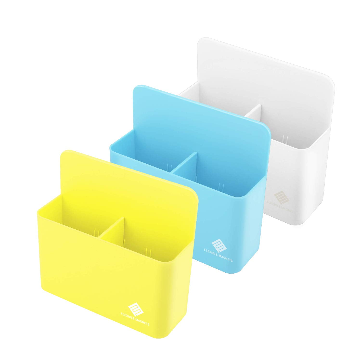 Magnetic Marker Holder,(3 Pack) Strong Durable Plastic With Magnetic Back. Includes 4 Colored Markers With Eraser On Cover. (3 Pack)