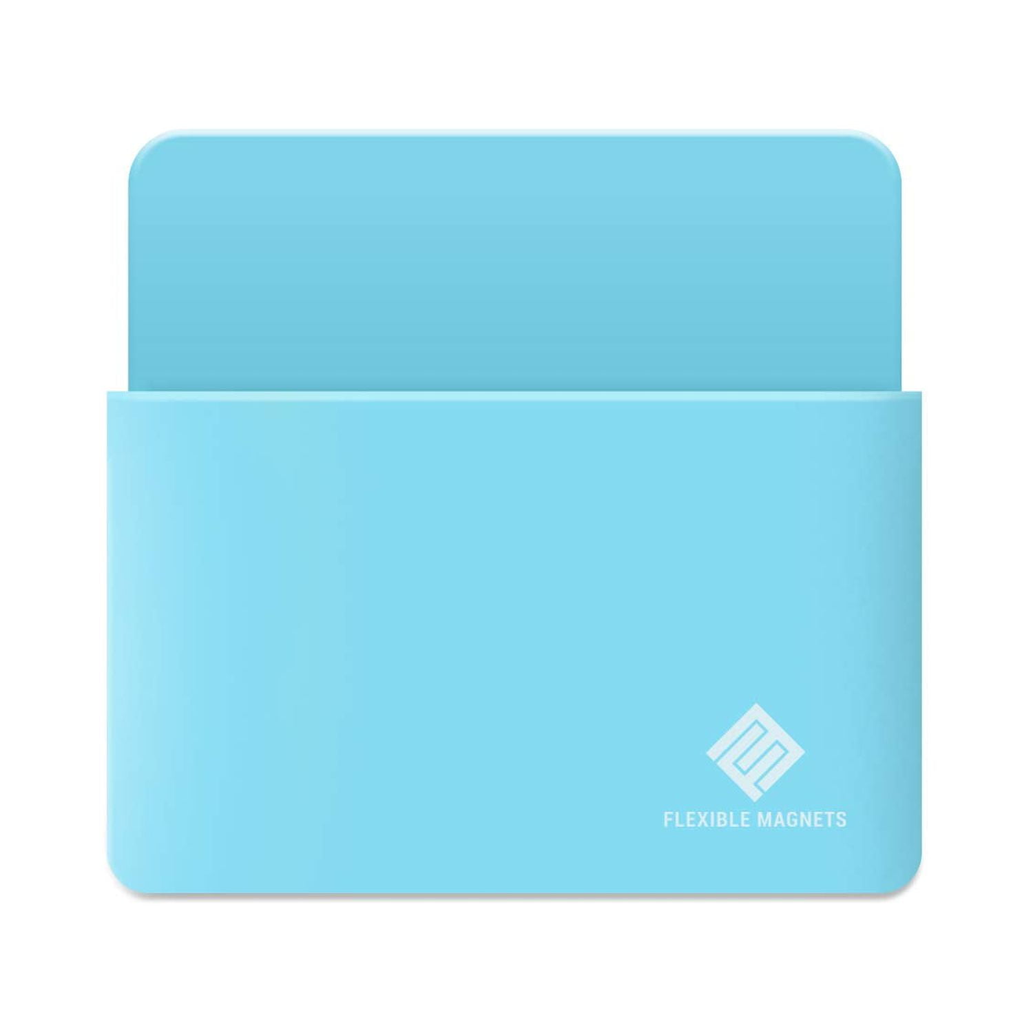 Magnetic Marker Holder, Strong Durable Plastic With Magnetic Back. Includes 4 Colored Markers With Eraser On Cover. (Blue)
