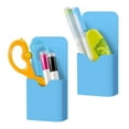 thumbnail image 1 of Magnetic Marker Holder for Whiteboards / Fridge / Refrigerator, Magnetic Pen Holder Dry Erase Tray, 2 Pack, Blue, 1 of 7