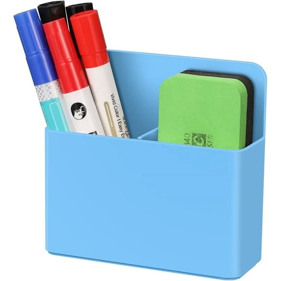 Magnetic Marker Holders,Locker Organizer, Colored Pen and Eraser Holder,Casewin Magnet Pencil Cup Storage Organizer for Office Board(Blue)