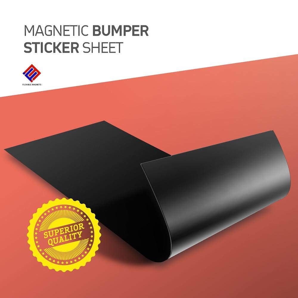 Magnetic Material Sheet Black Thin & Flexible for Magnetizing Bumper Sticker (12 x 16 Inches 4 pack)