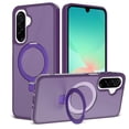 thumbnail image 1 of Magnetic Matte Phone Case with Ring Kickstand for Samsung Galaxy A16 5G (6.7"), Compatible with MagSafe and Magnetic Car Mount/Power Bank, Anti-Scratch, Protective Translucent Back Cover, Darkpurple, 1 of 6