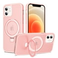 thumbnail image 1 of Magnetic Matte Phone Case with Ring Kickstand for iPhone 15 Pro Max (6.7"), Compatible with MagSafe and Magnetic Car Mount/Power Bank, Anti-Scratch, Protective Translucent Back Cover, Pink, 1 of 6