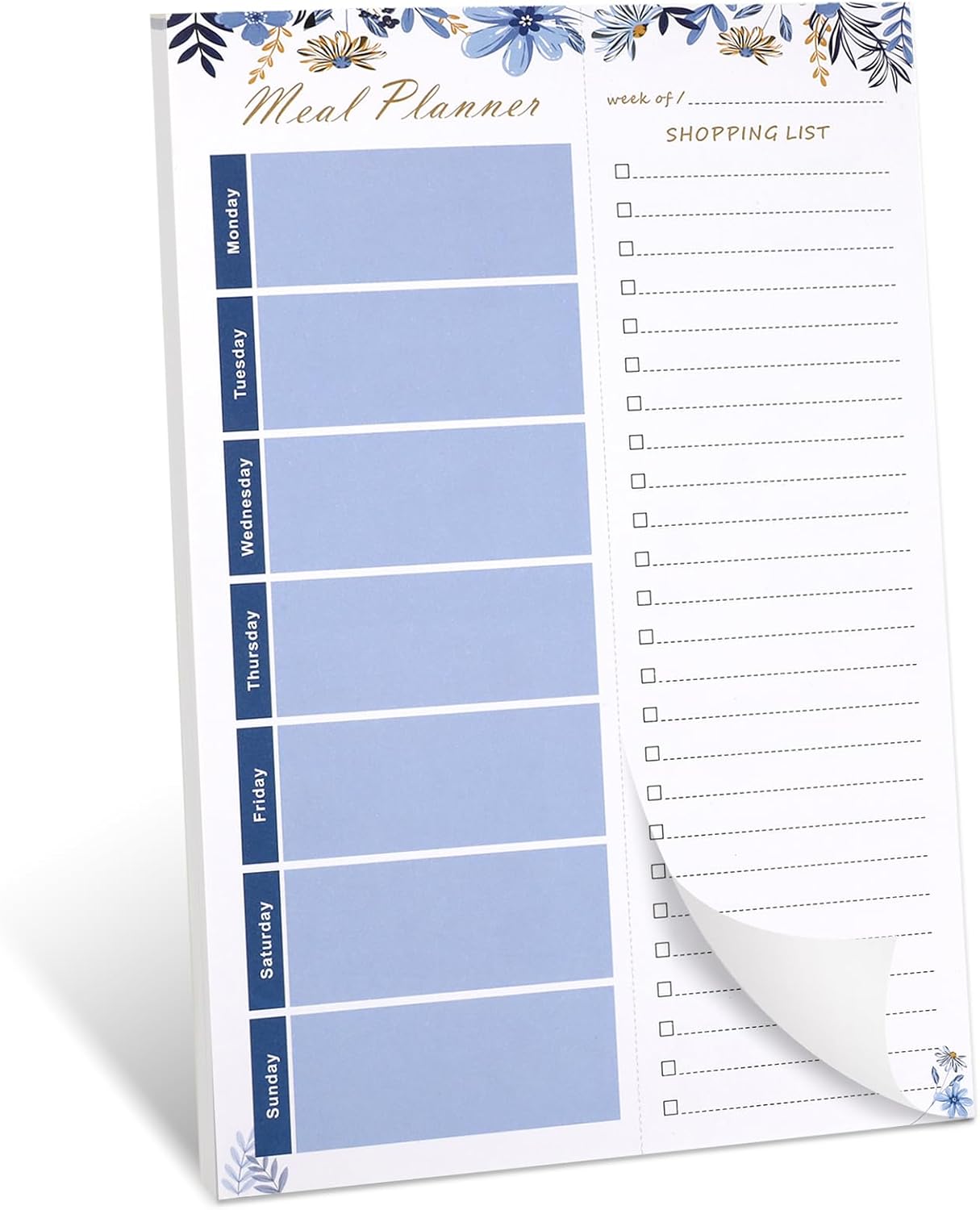 Meal Planner for Fridge, Grocery List Pad for Fridge, 52 Undated Sheets Meal
