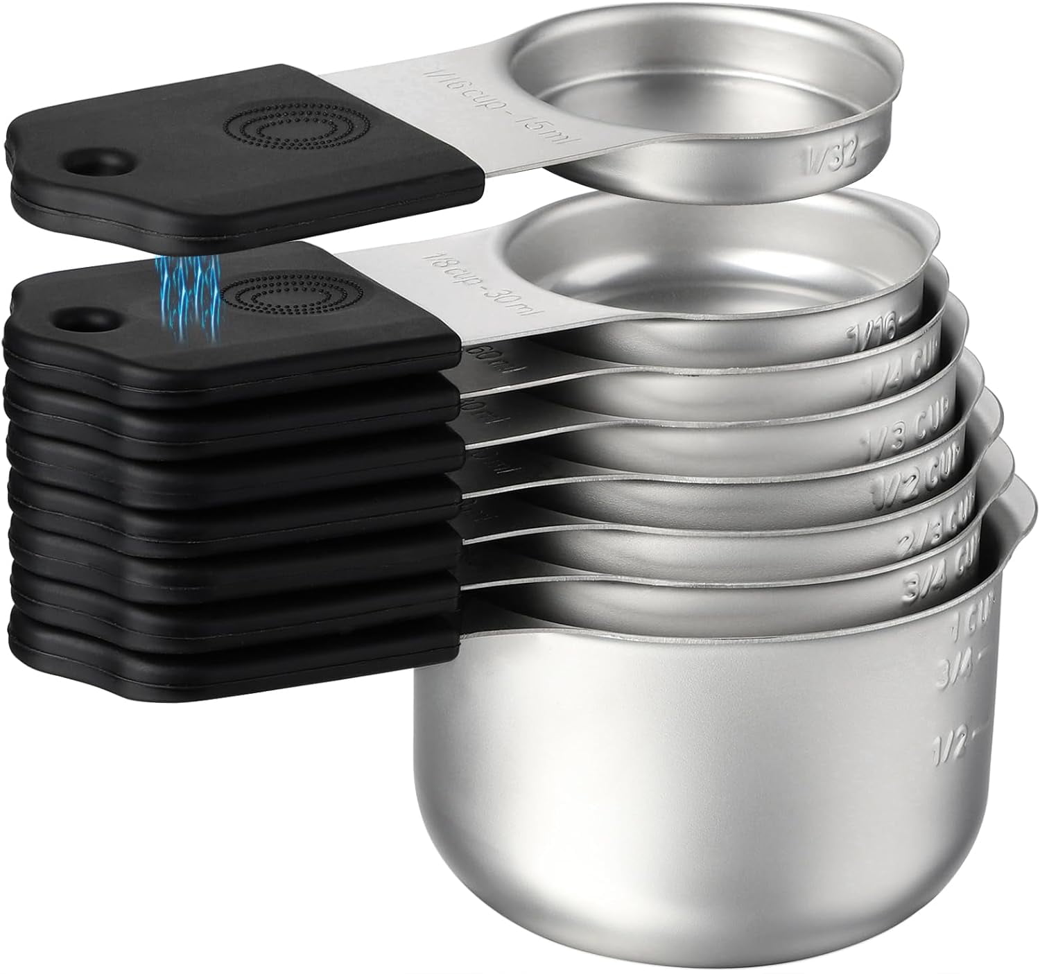 Magnetic Measuring Cups and Spoons Set of 16 Including 7 Stainless ...