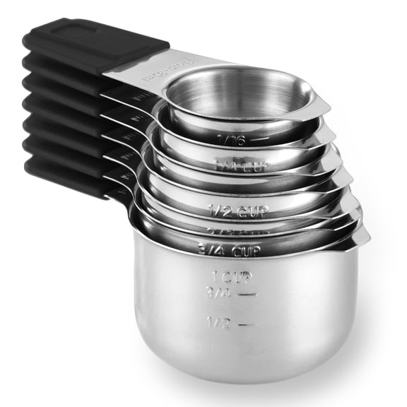 Magnetic Measuring Cups Set, Stainless Steel with Easy to Read Engraved Markings, Heavy-duty Nesting Measuring Cup for Dry & Liquid Ingredients