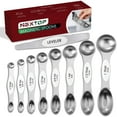 thumbnail image 1 of Magnetic Measuring Spoons Set of 9 Stainless Steel Dual-Sided Stackable Measuring Spoon Nesting Teaspoons Measuring Dry and Liquid Ingredients, Fits in Spice Jars Set of 9 - White, 1 of 8