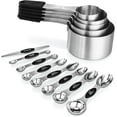 thumbnail image 1 of Magnetic Measuring cups and spoons Set, 5 Stainless Steel Magnetic Measuring Cup and 8 Double Sided Measuring Spoons with 1 Leveler，Kitchen Gadgets for Cooking & Baking, 1 of 4