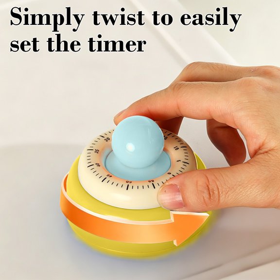 Magnetic Mechanical Countdown Timers That Can Stick On Refrigerators, Visual Reminder Clocks with Classic Mechanical Structure, Practical Kitchen Gadgets for Home Baking/Cooking Timing/Daily, Yellow