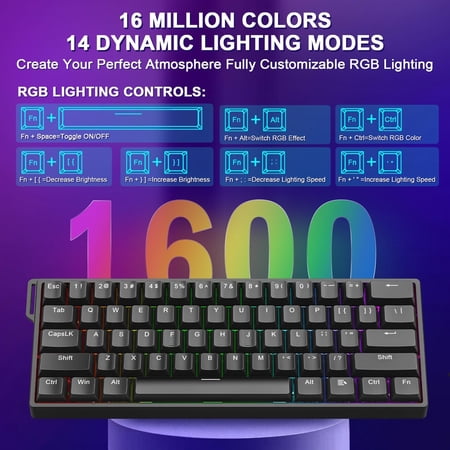 Magnetic Mechanical Gaming Keyboard, Side Printed Keycaps, Customizable RGB Backlight, Ergonomic Typing, Wear-Resistant Keycaps, Plug And Play For Windows And iOS