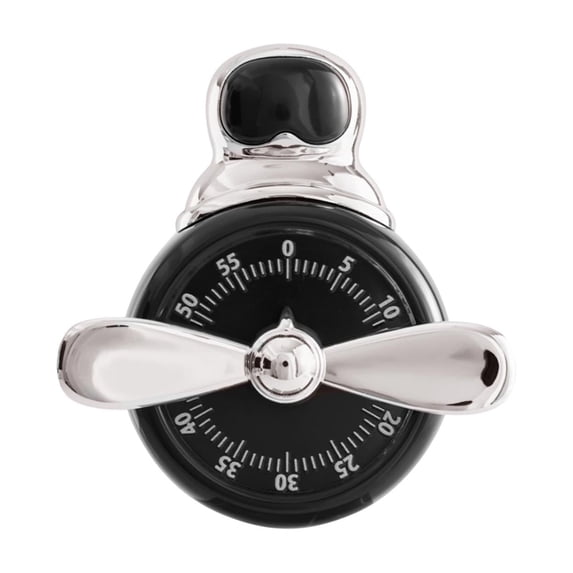 Magnetic Mechanical Timer - Manual Wind-Up Time Manager, Visual Countdown Timer for Kitchen Cooking Study Focus ( Black )