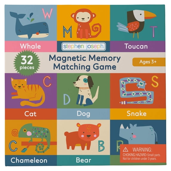 Stephen Joseph, Magnetic Memory Game Set, Matching Games for Children Preschool Toddler, Travel Games for Kids