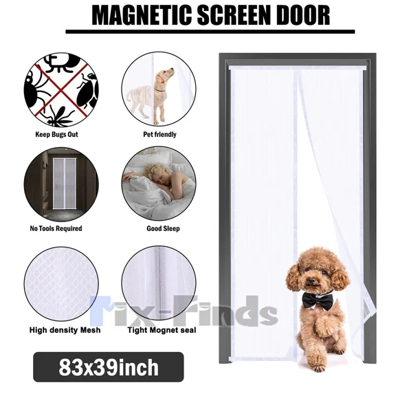 Magnetic Mesh Door Curtain Net Guard Mosquito Fly Bugs Insect Screen Free Hands