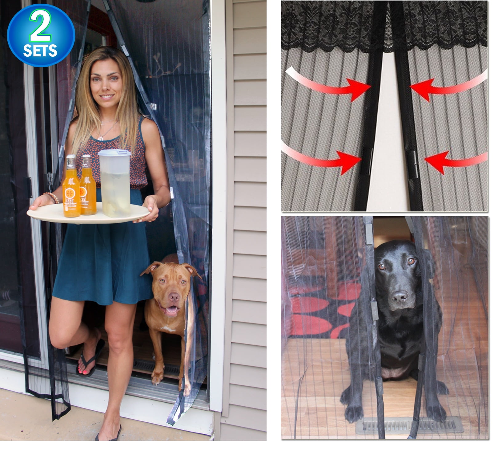 Magnetic Mesh Screen Door - Magic Door Screen - Portable Walk Through Screen Door - Deluxe Magnetic Mesh Screen Door - Magic Door Screen - Portable Walk Through Screen Door - Deluxe
