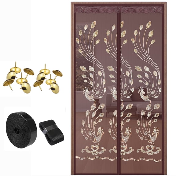 Magnetic Mesh Screen Door, Sliding Door Screen with Magnet Closure Mesh Curtain for Front Back Patio Balcony (33.4 in x 82.6 in)