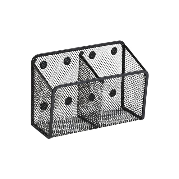 Magnetic Mesh Storage Basket Metal Pen Holder Organizer with Powerful Magnet for Refrigerator Whiteboard Kitchen Office