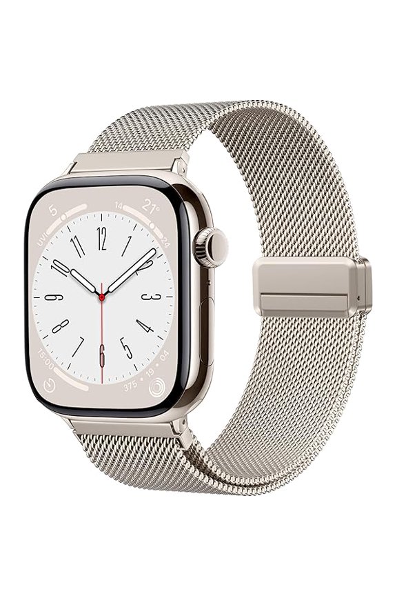 Magnetic Metal Band Milanese Loop Compatible with Apple Watch Bands 40mm 41mm 38mm 42mm 44mm 45mm 46mm 49mm Women Men,Stainless Steel Strap for iWatch Band Series SE 11 10 9 8 7 6 5 4 3 2 Ultra