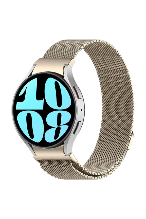 Magnetic Metal Band for Samsung Galaxy Watch 7 6 5 4 FE 40mm 44mm/Galaxy 6 Classic 43mm 47mm/4 Classic 42mm 46mm/5 Pro 45mm,One Click Attachment,No Gap Stainless Steel Milanese Loop Strap Women Men