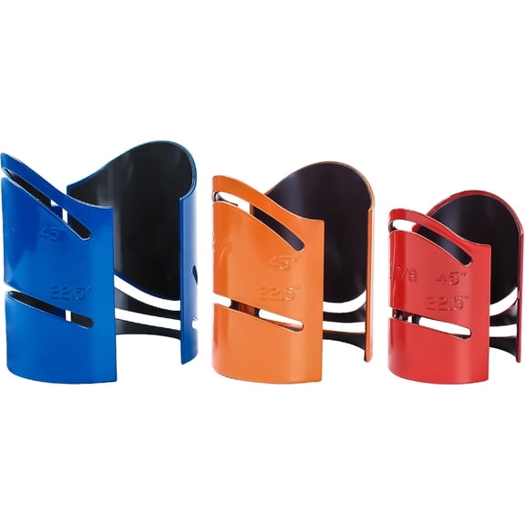 Magnetic Metal Cutting Guide Kit Includes Sizes: 1-7/8", 2-3/8", 2-7/8" Pipe Cutting Guide Cuts at 45, 90, 22.5, and Saddle Cut, Steel-3Pcs