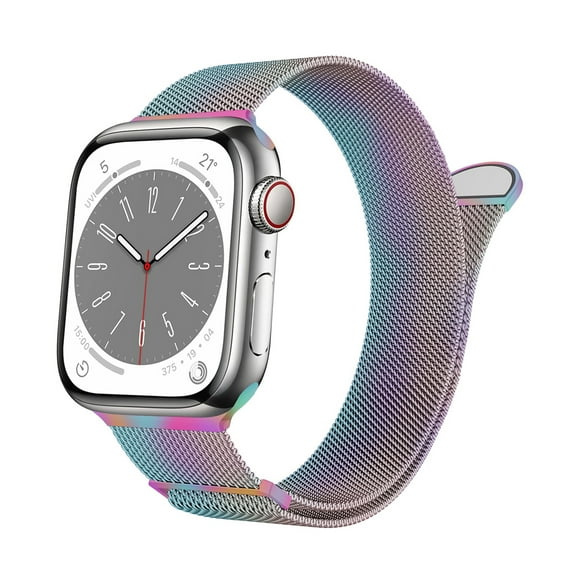 Magnetic Milanese Loop - Compatible with Apple Watch Bands 40mm 41mm 38mm Women Men,Stainless Steel Mesh Metal Strap for iWatch Bands Series 9 8 7 6 5 4 3,SE 2nd Generation, Colorful
