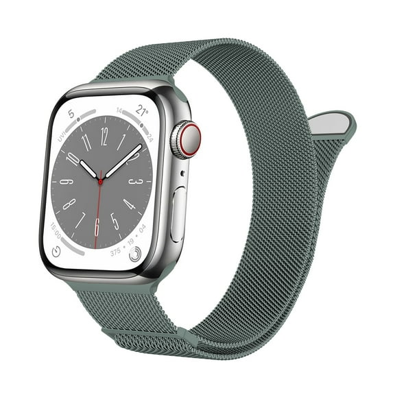 Magnetic Milanese Loop - Compatible with Apple Watch Bands 40mm 41mm 38mm Women Men,Stainless Steel Mesh Metal Strap for iWatch Bands Series 9 8 7 6 5 4 3,SE 2nd Generation, Lightgreen