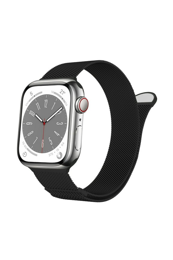 Magnetic Milanese Loop - Compatible with Apple Watch Bands 42mm 44mm 45mm 49mm Women Men,Stainless Steel Mesh Metal Strap for iWatch Bands Series 9 8 7 6 5 4 3,SE 2nd Generation, Black