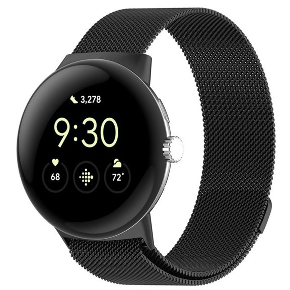 Magnetic Milanese Loop - Compatible with Google Pixel Watch 3 45mm Women Men, Stainless Steel Mesh Metal Strap for Google Pixel Watch 3 45mm for Men Women Teen, Black