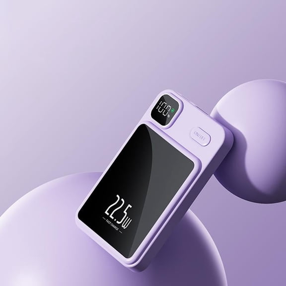 Magnetic Mini 10000mAh Wireless Fast Charging Power Bank, Portable LED Digital Display Mobile Power Bank, Suitable for Outdoor Travel and Emergency Backup Mobile Power