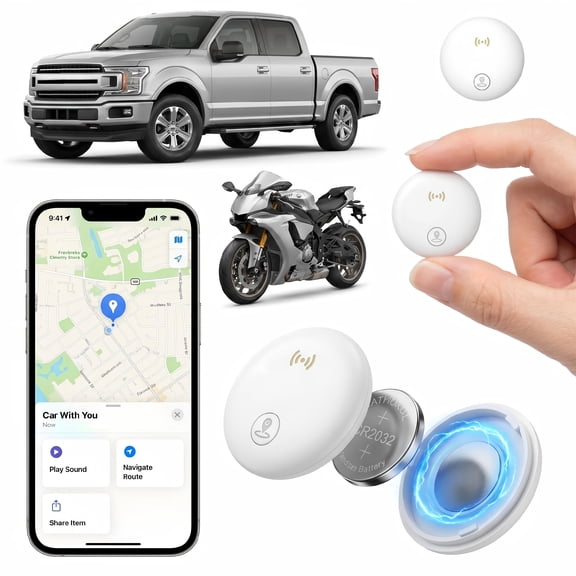 Magnetic Mini GPS Tracker iOS Find My Real-Time Tracking No SIM Fee Anti-Theft Locator for Car Bike Truck