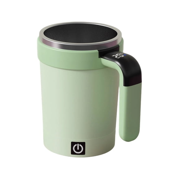 Magnetic Mixing Cup For Shakes And Beverages Stainless Steel Interior Electric Stirring Mug with Temperature Display