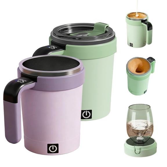 Magnetic Mixing Cup, Rechargeable Automatic Magnetic Stirring Coffee Mug, 380ml 2026 New Electric Self Stirring Coffee Mug, Smart Temperature Measurement, for Brewing Coffe, Tea, Milk