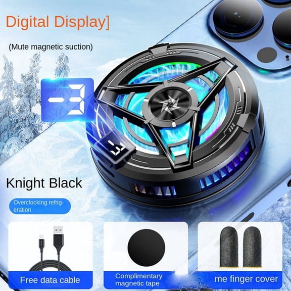 Magnetic Mobile Radiator Phone Cooler with Digital Display Semiconductor Cooling Fan Cooler for Tablet/Phone Cooler,D