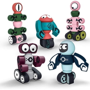 Magnetic Monster Robot Building Toy Set with storage box, 35 PCS Creativity DIY Building Toy Kit STEM Play Game for Boys girls 3 4 5 6 7 Years Old