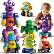 Magnetic Monsters Robot Building Blocks Stacking 106 Pieces Toys for Kids Ages 3-5 4-8