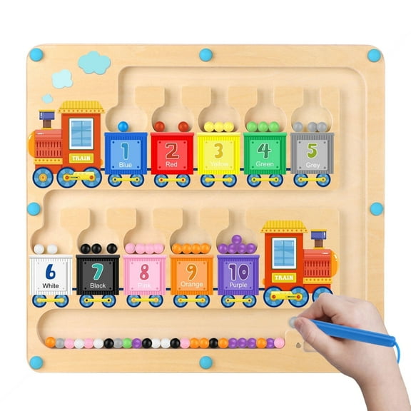 Magnetic Montessori Wooden Maze Puzzle with Magnet Balls