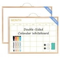 thumbnail image 1 of Magnetic Monthly Calendar Whiteboard, 16'' x 12'' Double Sided Dry Erase Calendar for Wall Office Home, Small Portable White Board Calendar with 4 Magnets 4 Markers and 1 Eraser, Gold Frame, 1 of 9