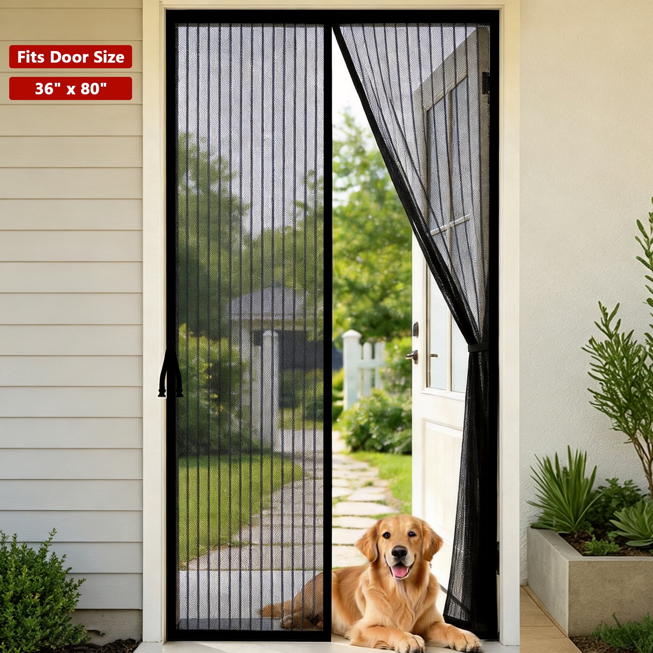 Screen Door 36X80 Magnetic Screen Door,Easy Install Window Screen for 36x80 inch,Upgraded