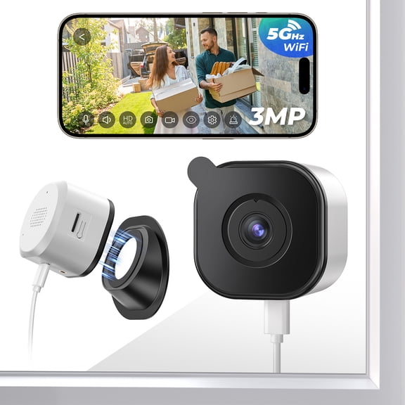 Magnetic Mount 2K AI Security USB Camera, 105 Wide Horizontal Viewing Angle, AI Night Vision, HDR Anti-Glare Anti-Reflection, 24/7 Continuous Recording, Motion Detection, Local Stock Smart Home