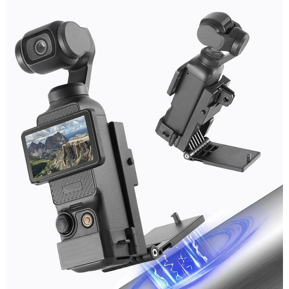 Magnetic Mount Stand Compatible with DJI Osmo Pocket 3, Upgraded Pocket3 Accessories Adapter Clamp Magnet Suction Case Holder on Desktop, Vertical Surface, 180 Adjustable Handle, Black
